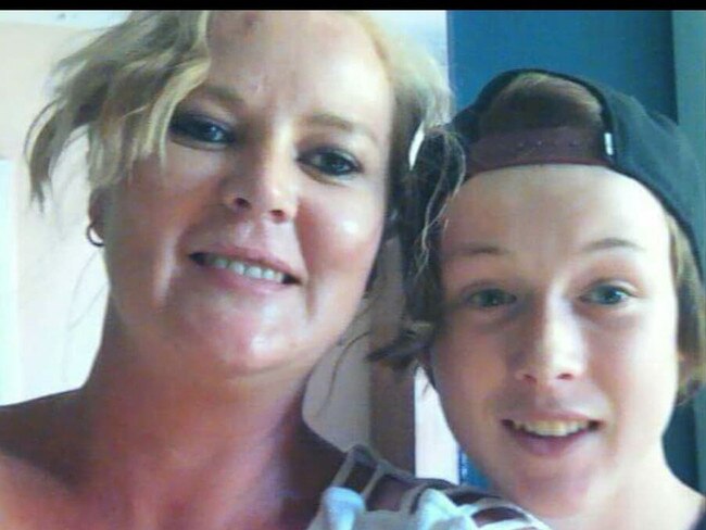 Road crash victim Jase Grant, 15, with his mother Erryn Grant (left) - Photo Supplied Copyright Unknown