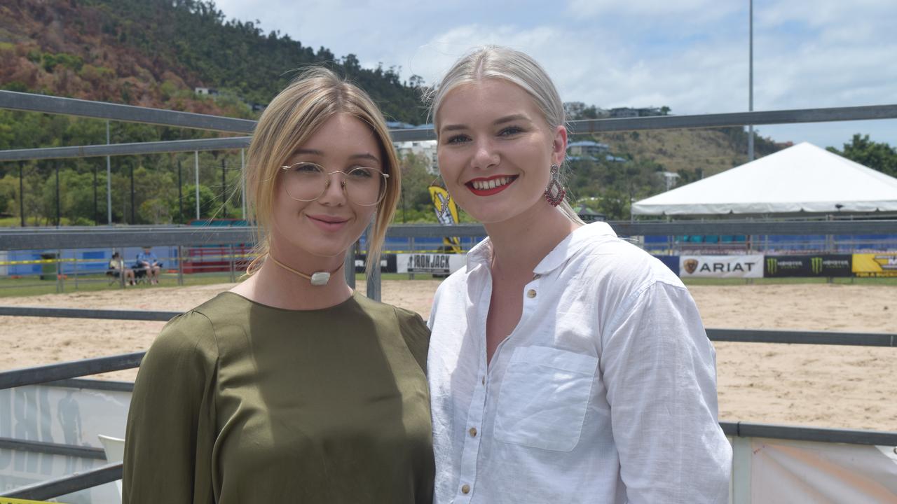 Amber Collis from Rosewood and Tanika Lovett from Gracemere at the PBR Airlie Beach Invitational. Picture: Laura Thomas