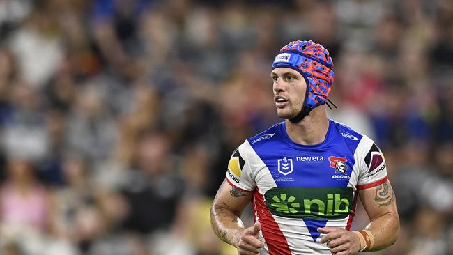 TOWNSVILLE, AUSTRALIA - SEPTEMBER 14: Kalyn Ponga of the Knights looks on during the NRL Qualifying Final match between North Queensland Cowboys and Newcastle Knights at Queensland Country Bank Stadium on September 14, 2024 in Townsville, Australia. (Photo by Ian Hitchcock/Getty Images)