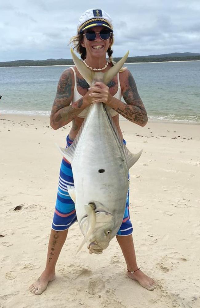 Sammie Holland with the fish caught on January 7.