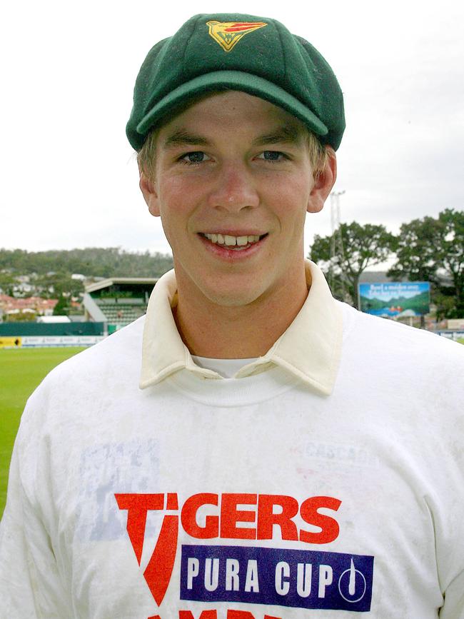 Paine as a youngster with the Tasmanian Tigers in the then-Pura Cup.