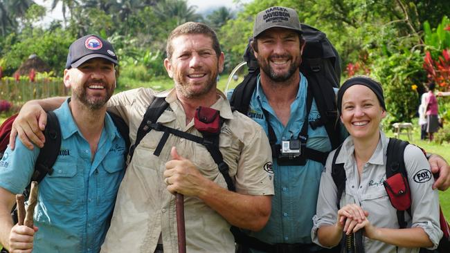 The Professor, Fletch, Hindy and Jess Yates on the Kokoda Trail.