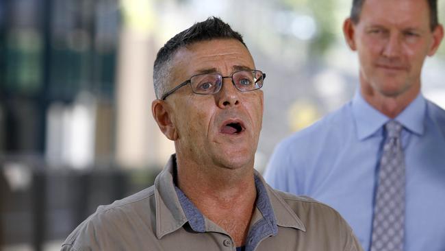 AMWU president Rohan Webb during a press conference in Brisbane. Picture: NCA NewsWire/Tertius Pickard