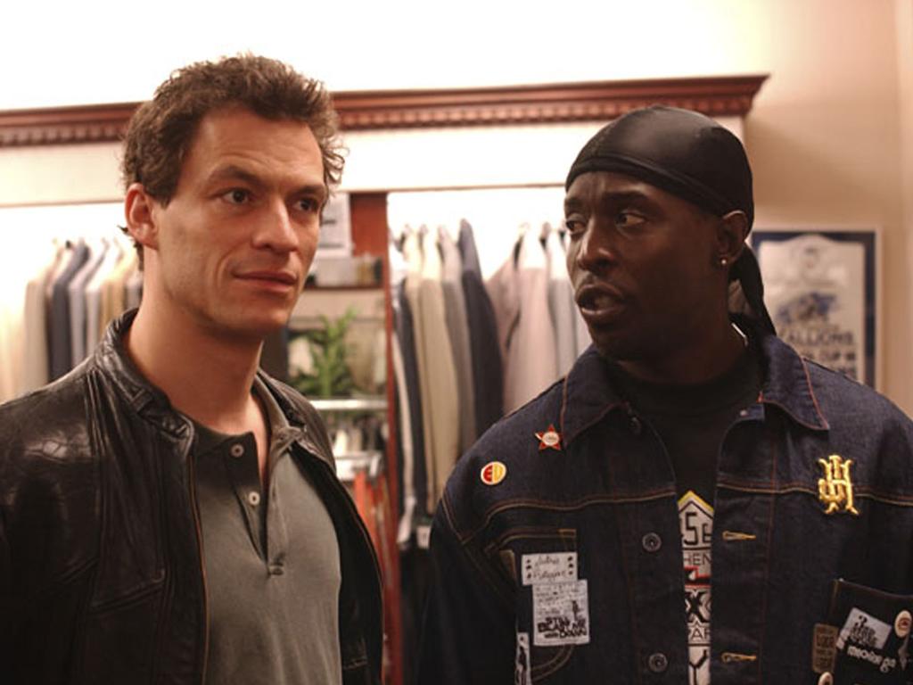 Det James McNulty (Dominic West) and Omar (Michael K Williams) in a scene from The Wire. Picture: Supplied