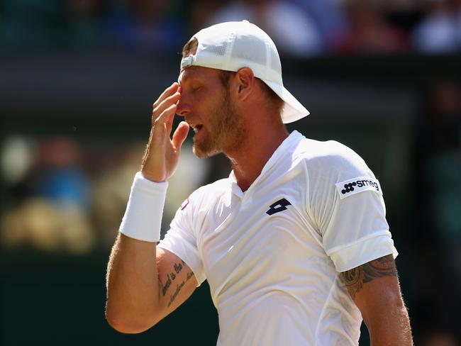 Groth’s monster serve helped him stay in the match.