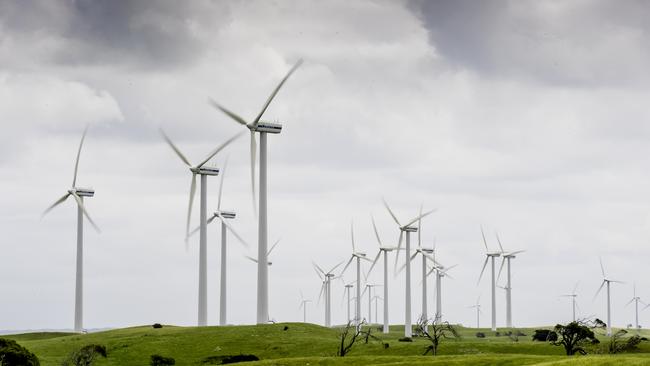 Renewables future. Lake Bonney Windfarm wind turbines produce electricity.Thursday  November 6  2020 Pic Roy Van Der Vegt