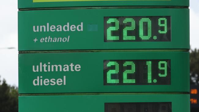 Petrol prices are at a record high across Australia, up over 2 dollars a litre. Photo: David Swift