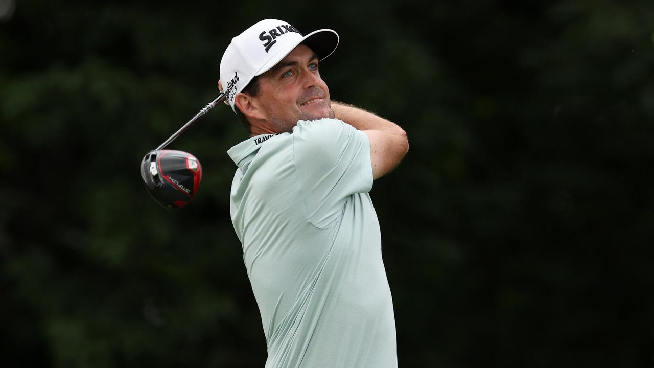 CROMWELL, CONNECTICUT – JUNE 24: Keegan Bradley of the United States plays his shot from the 13th tee during the third round of the Travelers Championship at TPC River Highlands on June 24, 2023 in Cromwell, Connecticut. (Photo by Patrick Smith/Getty Images)