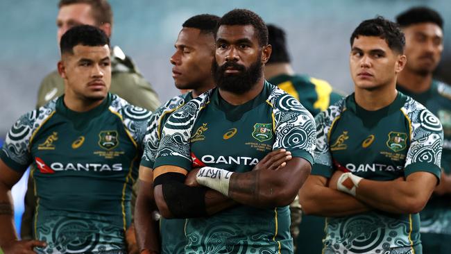 Marika Koroibete wants out of the Wallabies in order to take up a lucrative deal in Japan. Picture: Cameron Spencer/Getty Images