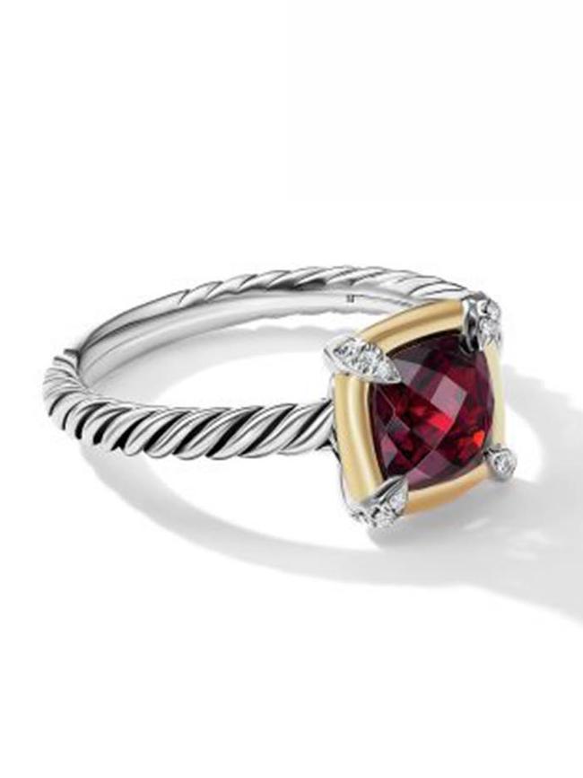 Chatelaine ring with diamonds and garnet $1700. <b>Shop now from <a href="https://www.fairfaxandroberts.com.au/product/petite-chatelaine-ring-with-garnet-18k-yellow-gold-bezel-and-pave-diamonds/" target="_blank">Fairfax &amp; Roberts</a></b>