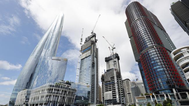 One Sydney Harbour at Barangaroo during its construction. Picture: Richard Dobson