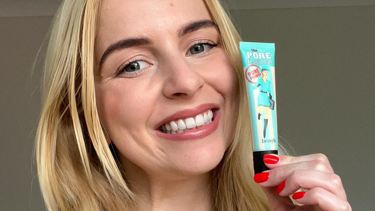 As a shiny-faced gal, this is the only product that keeps my makeup in place all day. Picture: news.com.au/Hannah Paine