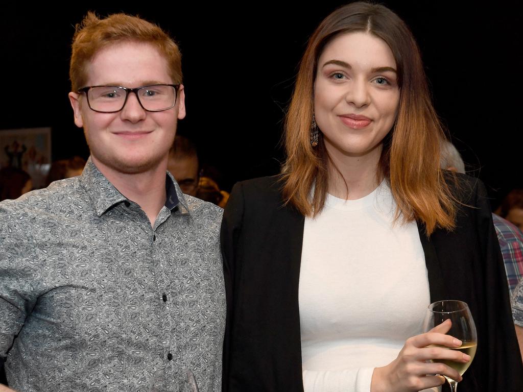 Neeland Thompson and Michelle Ozgo at the Spanish Film Festival media launch pre-screening drinks at Palace Nova Cinema in the city. Picture: Naomi Jellicoe