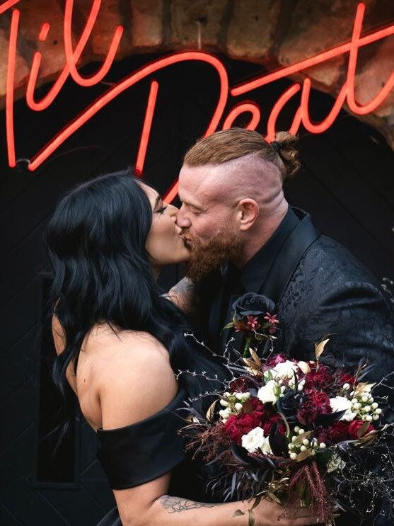 Rhea Ripley and Buddy Matthews in the photo posted to social media announcing they married on June 23. Picture: Instagram