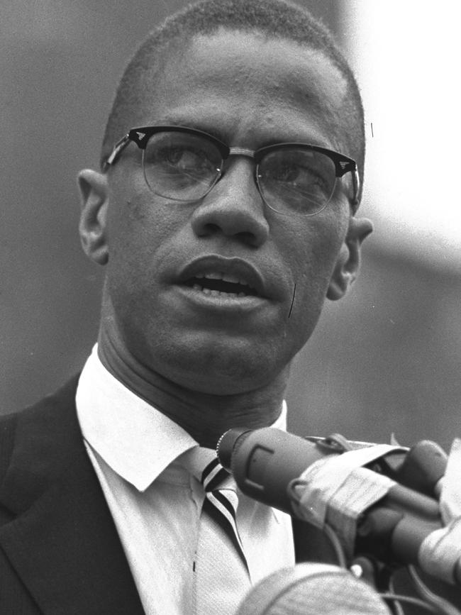 Black Muslim leader Malcolm X is shown addressing rally in Harlem, New York. Picture: AP