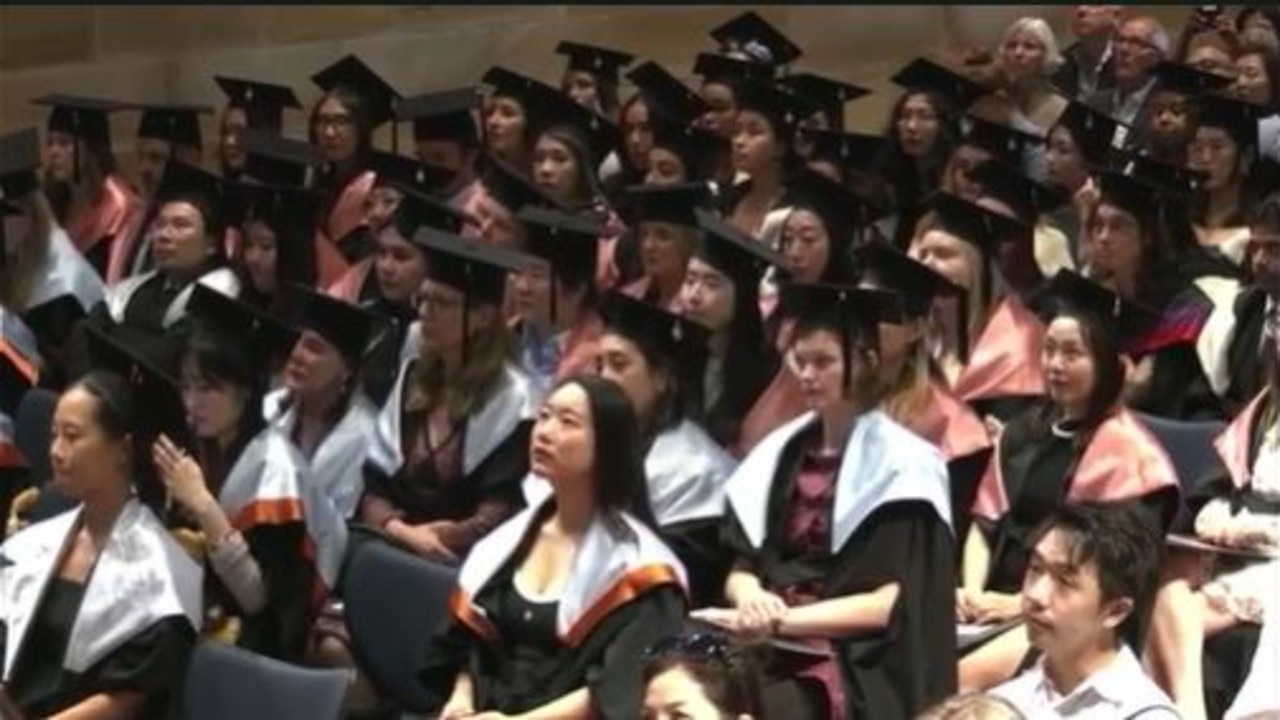 Graduating students listening to Professor McKee. Picture: 2GB