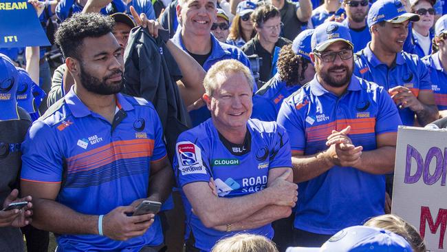 Andrew Forrest joined the 10,000-strong rally at the Force HQ.