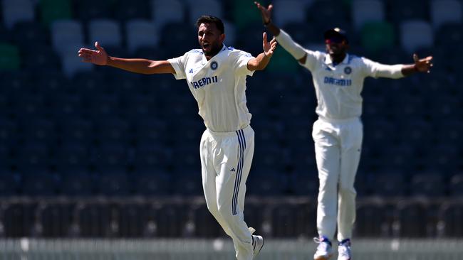 Prasidh Krishna returned figures of 3-59 for India A in Australia A’s first innings in Mackay. Photo: Getty Images