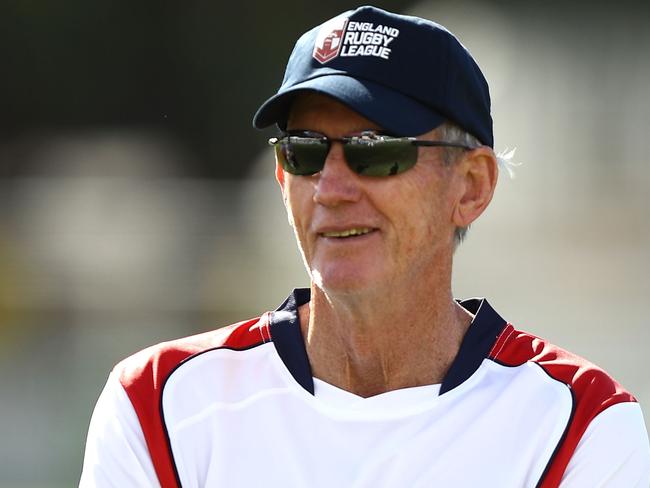 SYDNEY, AUSTRALIA - MAY 02:  England Coach Wayne Bennett looks on during an England Media Opportunity on May 2, 2017 in Sydney, Australia.  (Photo by Ryan Pierse/Getty Images)