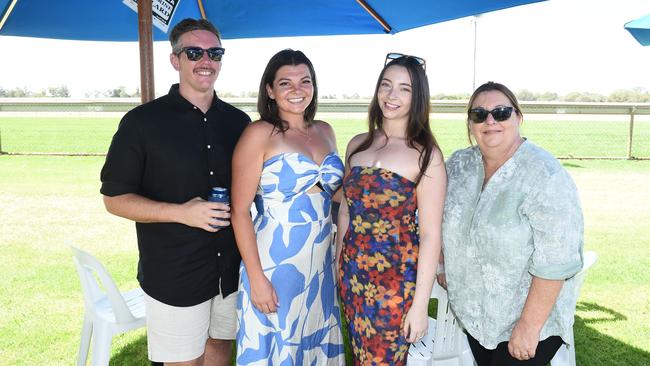 Lee Cookman, Katy Wills, Sammy Bullard and Cath Bullard at Moama Bowling Club Echuca Cup. Picture: David Smith
