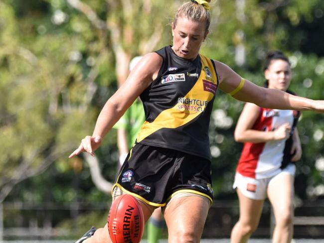 Nightcliff’s Mickayla Ward has been an asset for Tigers. Picture: Tymunna Clements / AFLNT Media