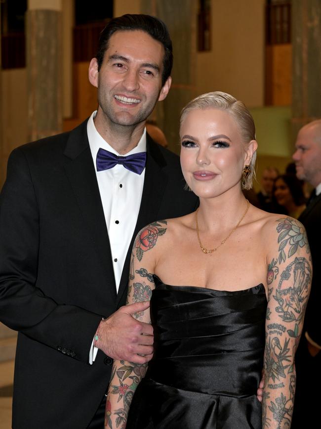 CANBERRA, AUSTRALIA – JULY 03: Josh Burns and Georgie Purcell arrive at the Midwinter Ball at Parliament House on July 03, 2024 in Canberra, Australia. The annual Mid Winter Ball is a ticketed event hosted by the Federal Parliamentary Press Gallery. (Photo by Tracey Nearmy/Getty Images)