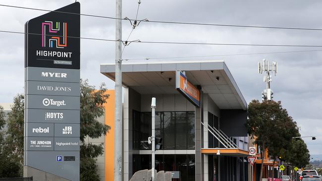 The officer was attacked while trying to restrain a shoplifter at Highpoint. Picture: George Salpigtidis