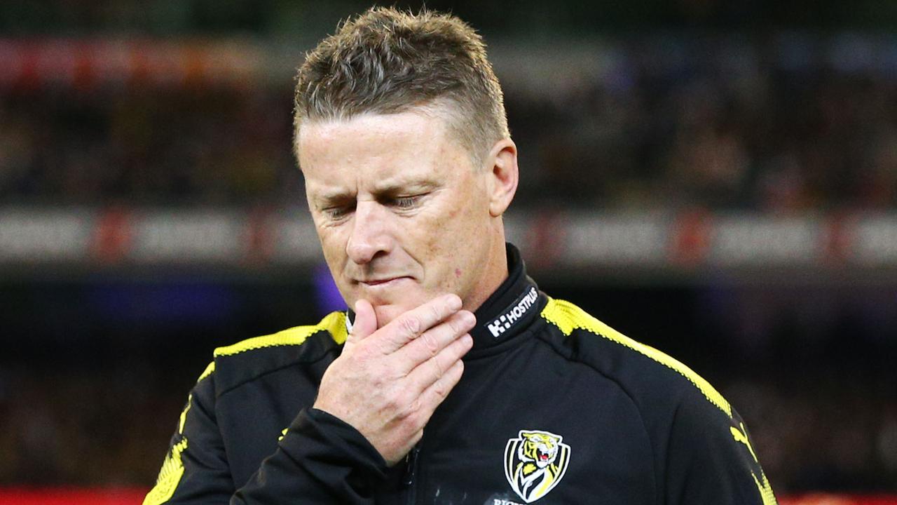 Damien Hardwick has plenty to think about after Richmond’s preliminary final flop. (Photo by Michael Dodge/AFL Media/Getty Images)