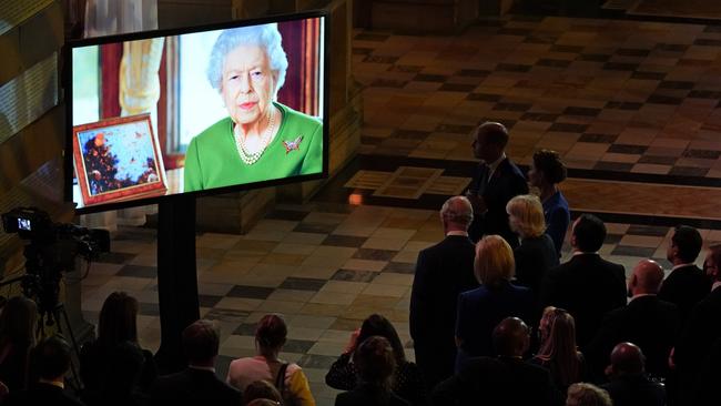 Queen Elizabeth appeared via video at the COP26 climate summit. Picture: Alberto Pezzali