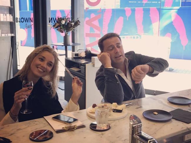 Instagram post of Karl Stefanovic and Jasmine Yarbrough at Brown Lux Bar at Barangaroo. Picture Instagram