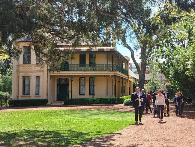 A delegation was held today examining Willow Grove, the heritage listed property slated for demolition as part of the NSW Government's plans for the Parramatta Powerhouse project, Sep 25, 2020. Picture: NCA NewsWire/Anton Nilsson