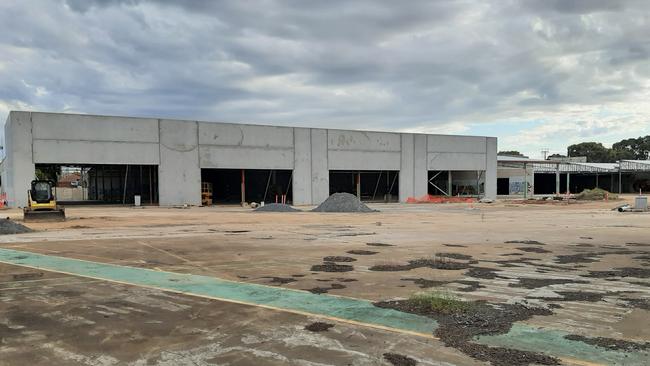 Construction of the bulky goods retail complex on Payneham Rd in Payneham. Picture: Giuseppe Tauriello