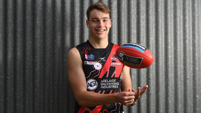 West Adelaide’s Riley Thilthorpe is No. 1 pick contender in the 2020 AFL Draft. Picture: Tricia Watkinson