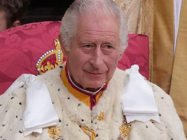 Britain's King Charles III attends his coronation at Westminster Abbey, in central London on May 6, 2023. - The set-piece coronation is the first in Britain in 70 years, and only the second in history to be televised. Charles will be the 40th reigning monarch to be crowned at the central London church since King William I in 1066. Outside the UK, he is also king of 14 other Commonwealth countries, including Australia, Canada and New Zealand. Camilla, his second wife, will be crowned queen alongside him and be known as Queen Camilla after the ceremony. (Photo by Victoria Jones / POOL / AFP)