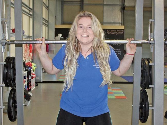 Cassie Sainsbury when she owned Yorke’s Fitness in 2015. Picture: Supplied