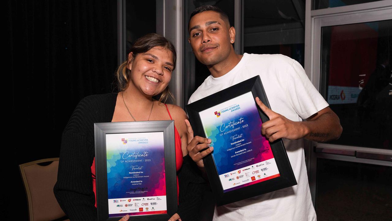 Jaylene Friel &amp; J-Milla at the NT Young Achiever Awards. Picture: Pema Tamang Pakhrin