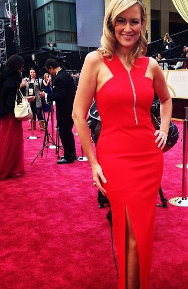 Melissa Doyle strikes a pose on the red carpet in her Ginger and Smart Oscar dress.