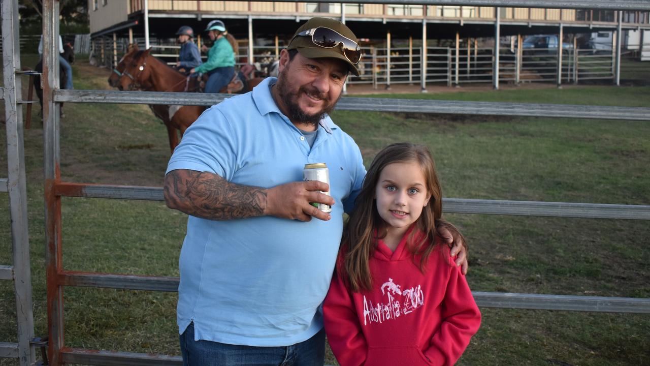 Harry Floridis and his niece Aaleyah Christou from Brisbane at the 2021 Killarney Rodeo. Photo: Madison Mifsud-Ure / Warwick Daily News