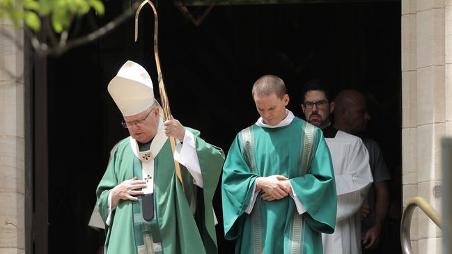 Archbishop Mark Coleridge after the service at St Stephens Cathedral, Brisbane.