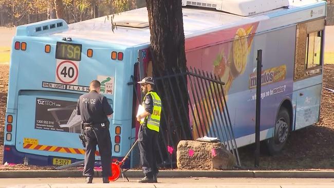 The Smithfield site where a man was killed after a bus crash. Picture: Oceania Productions