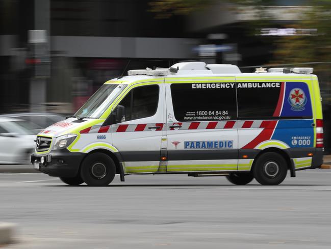 MELBOURNE, AUSTRALIA - NewsWire Photos MAY 07 2021:  STOCK, Ambulances in Melbourne at the Royal Melbourne Hospital.  Picture: NCA NewsWire / David Crosling