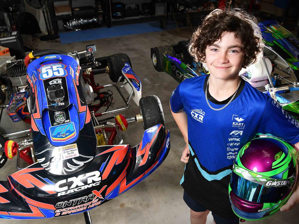 At just 13, CXR Racing talent Jye Flynn has already achieved podiums. Picture: Patrick Woods.