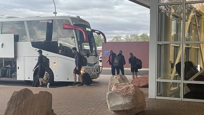 The Fremantle Dockers touched down at Alice Springs Airport on Friday, May 31, ahead of their clash against the Melbourne Demons on Sunday, June 2, 2024.