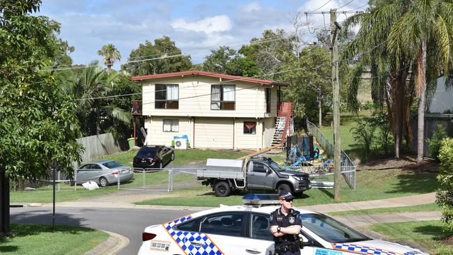 Police cordon of the Hall St property as investigations continue.