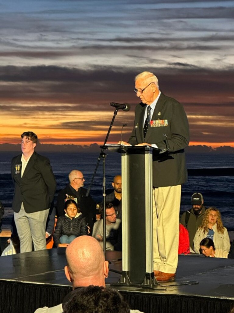 Surfers Paradise Anzac Day Dawn Service guest speaker Major John Thurgar. Photo: Ryan Keen