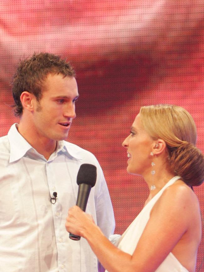 Fitzy with Big Brother host Gretel Killeen in 2004.