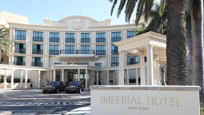 The new Imperial Hotel signage at the hotel formerly known as Palazzo Versace. Picture Glenn Hampson