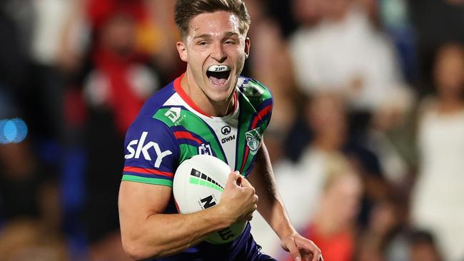 Luke Metcalf will wear the No.7 on his back this season, but don’t expect the Warriors speedster to play like a traditional halfback. Picture: Phil Walter/Getty Images