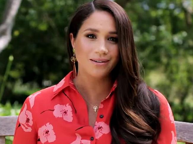 Screen grab of Meghan Markle as she appears during Vax Live.