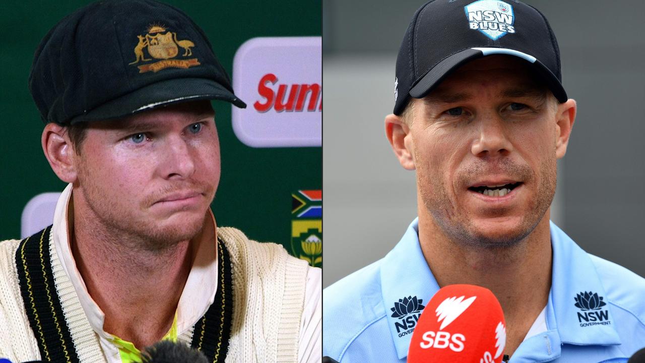 Steve Smith, David Warner and Cameron Bancroft will all have to serve their full bans for ball tampering, Cricket Australia ruled on November 20. Picture: Saeed Khan/STR/AFP